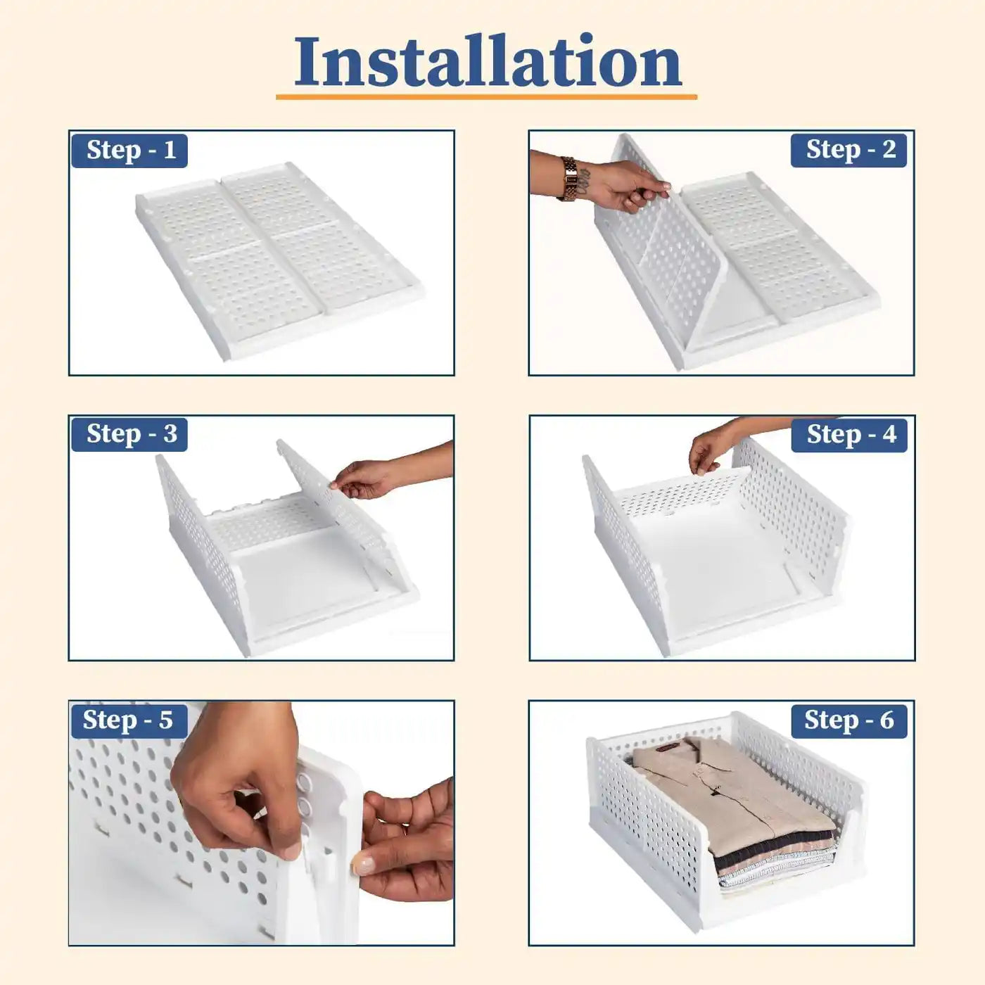 FoldNest™ Deluxe Foldable Closet Organizer (Pack of 5)