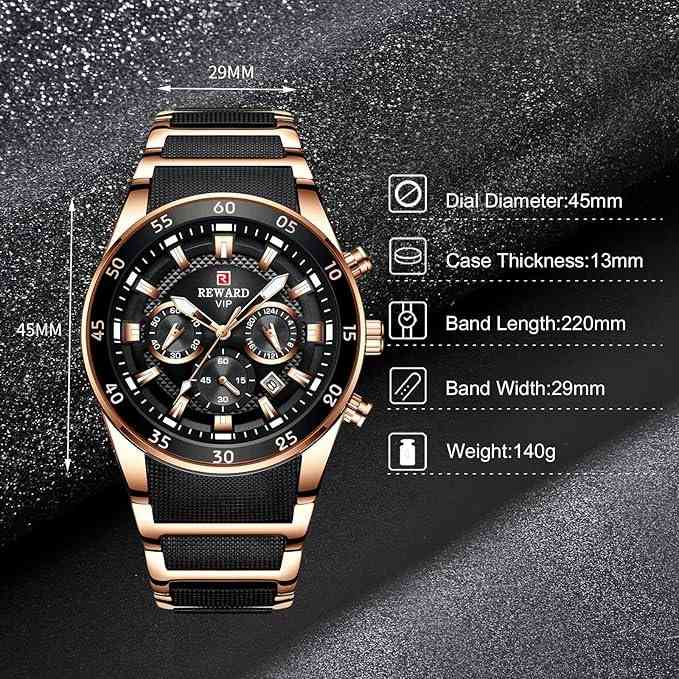 Reward Waterproof Sports Military Chronograph™ Pro Quartz WristWatch