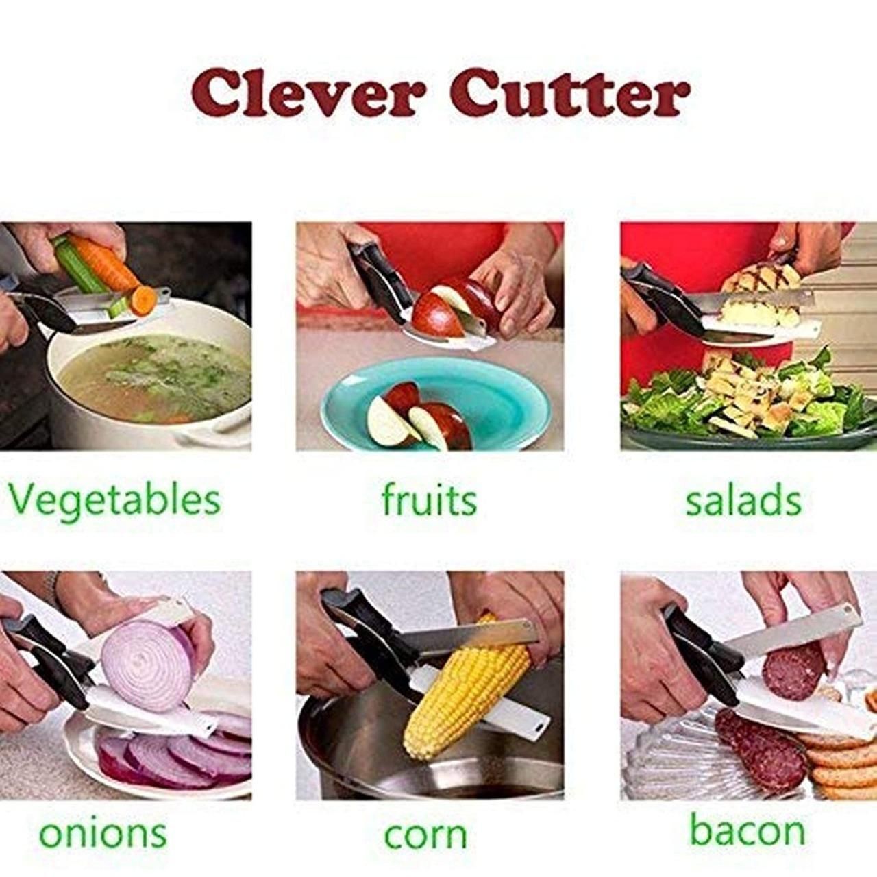 Clever Cutter - 2 in 1 Kitchen Knife / Cleaver Cutters - ELZYSTREET